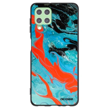 Picasee Samsung Galaxy A22 A225F 4G Hülle - Schwarzes Silikon - Blue Magma