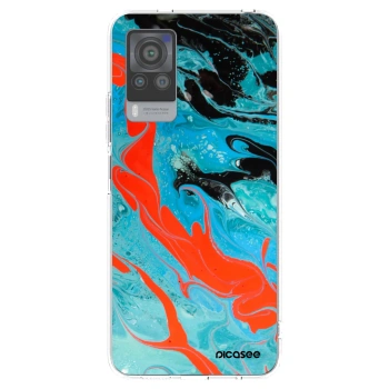 Picasee Vivo X60 Pro 5G Hülle - Transparentes Silikon - Blue Magma