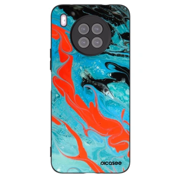 Picasee Huawei Nova 8i Hülle - Schwarzes Silikon - Blue Magma