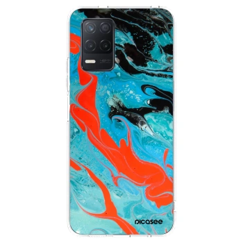 Picasee Realme 8 5G Hülle - Transparentes Silikon - Blue Magma