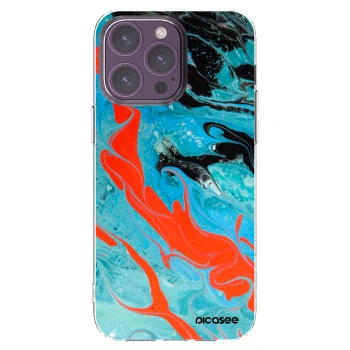 Picasee Apple iPhone 14 Pro Max Hülle - Transparentes Silikon - Blue Magma