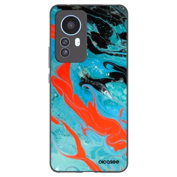 Picasee Xiaomi 12T Pro Hülle - Schwarzes Silikon - Blue Magma