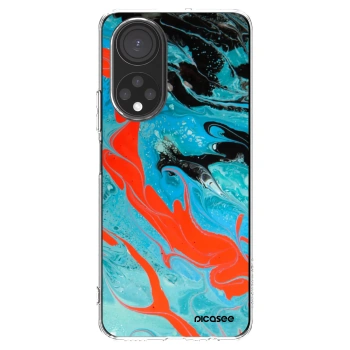 Picasee Honor X7 Hülle - Transparentes Silikon - Blue Magma