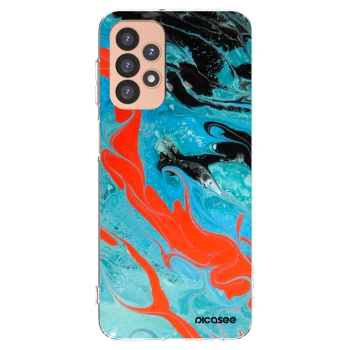 Picasee Samsung Galaxy A23 A236B 5G Hülle - Transparentes Silikon - Blue Magma