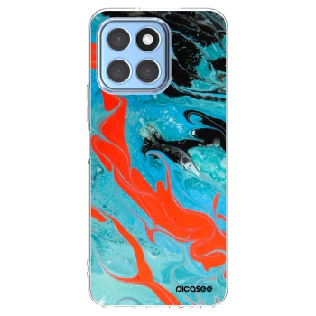 Picasee Honor X8 5G Hülle - Transparentes Silikon - Blue Magma