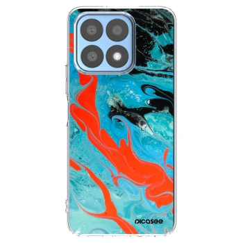 Picasee Honor X8a Hülle - Transparentes Silikon - Blue Magma