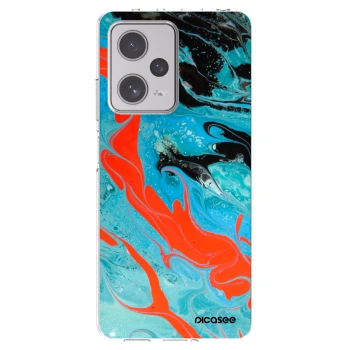 Picasee Xiaomi Redmi Note 12 Pro+ 5G Hülle - Transparentes Silikon - Blue Magma