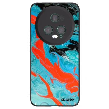 Picasee Honor Magic5 Pro Hülle - Schwarzes Silikon - Blue Magma