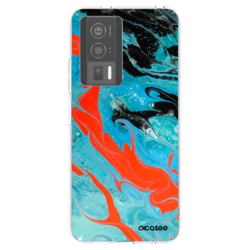 Picasee Xiaomi Poco F5 Pro 5G Hülle - Transparentes Silikon - Blue Magma