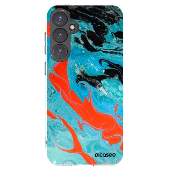 Picasee Samsung Galaxy S23 FE S711B Hülle - Transparentes Silikon - Blue Magma