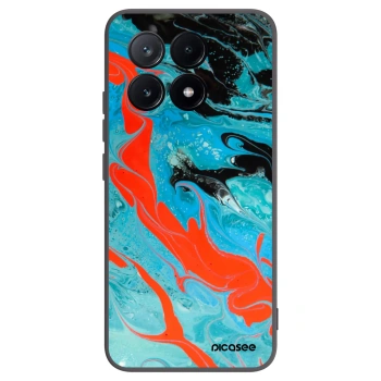 Picasee Xiaomi Poco X6 Pro Hülle - Schwarzes Silikon - Blue Magma
