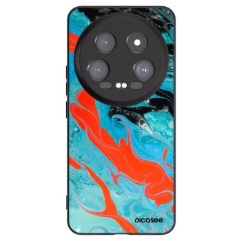 Picasee Xiaomi 14 Ultra Hülle - Schwarzes Silikon - Blue Magma