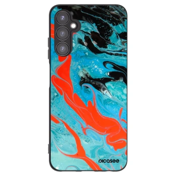 Picasee Samsung Galaxy A05s A057G Hülle - Schwarzes Silikon - Blue Magma