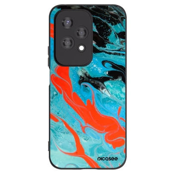 Picasee Honor 200 Lite Hülle - Schwarzes Silikon - Blue Magma