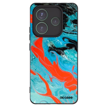 Picasee Xiaomi Redmi Note 14 5G Hülle - Schwarzes Silikon - Blue Magma
