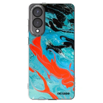 Picasee Samsung Galaxy S25 Edge 5G Hülle - Transparentes Silikon - Blue Magma