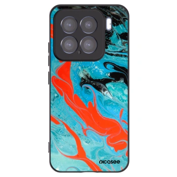 Picasee Xiaomi 15 Hülle - Schwarzes Silikon - Blue Magma