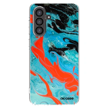 Picasee Samsung Galaxy A36 5G Hülle - Transparentes Silikon - Blue Magma