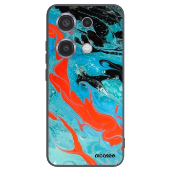 Picasee Xiaomi Redmi Note 14S Hülle - Schwarzes Silikon - Blue Magma