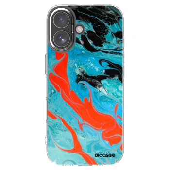 Picasee Apple iPhone 17 Hülle - Transparentes Silikon - Blue Magma