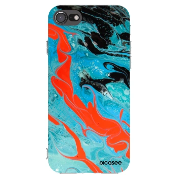 Picasee Apple iPhone 8 Hülle - Transparentes Silikon - Blue Magma