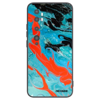 Picasee Xiaomi Mi Note 10 (Pro) Hülle - Schwarzes Silikon - Blue Magma