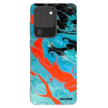 Picasee Samsung Galaxy S20 Ultra 5G G988F Hülle - Transparentes Silikon - Blue Magma