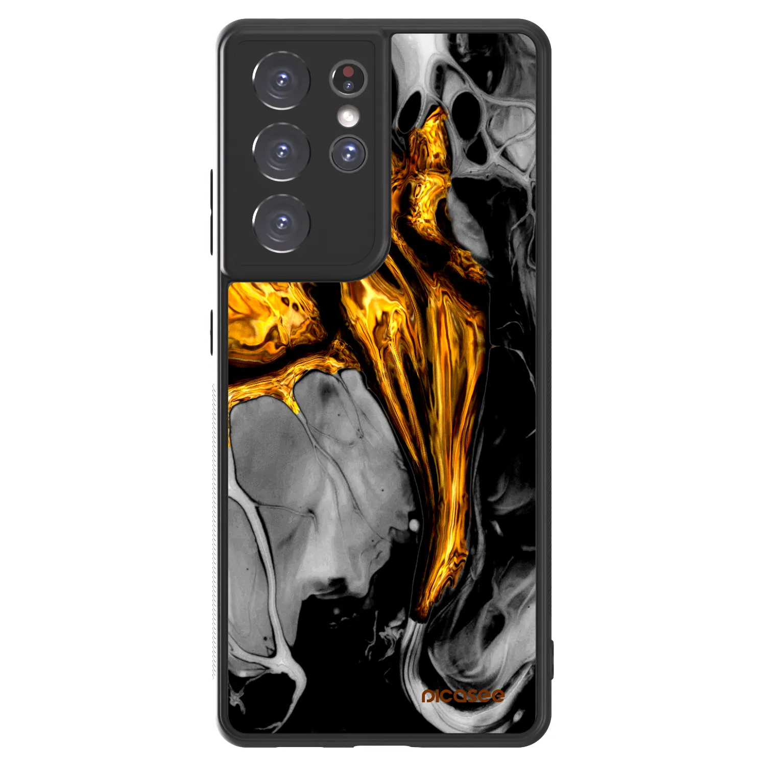 Picasee ULTIMATE CASE für Samsung Galaxy S21 Ultra 5G G998B - Black Gold