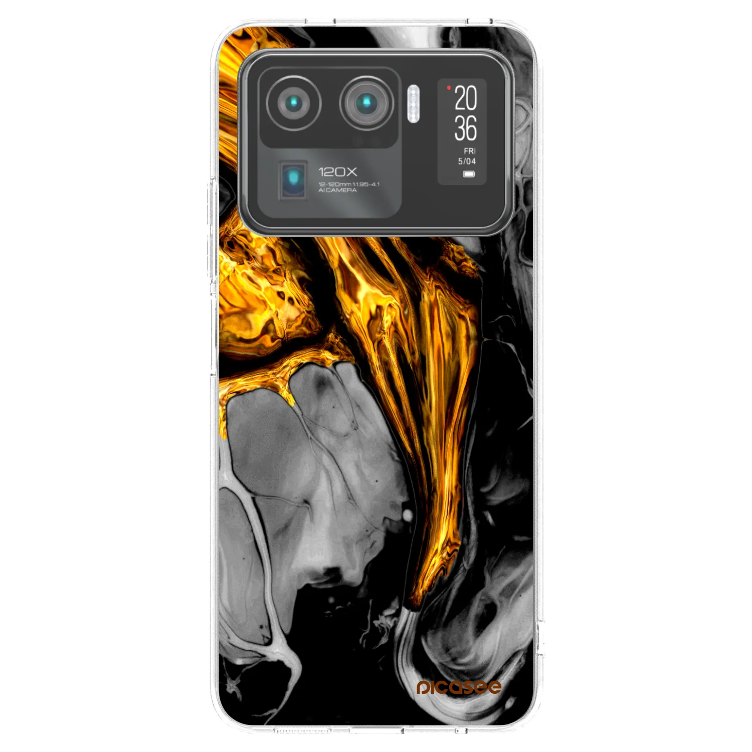 Picasee Xiaomi Mi 11 Ultra Hülle - Transparentes Silikon - Black Gold