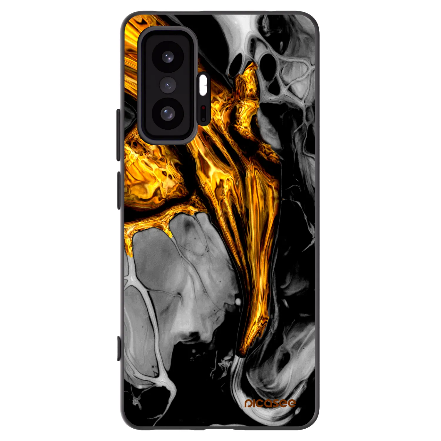 Picasee Xiaomi 11T Hülle - Schwarzes Silikon - Black Gold