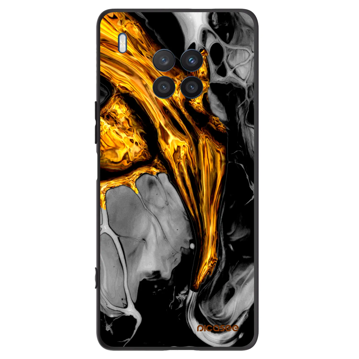 Picasee Honor 50 Lite Hülle - Schwarzes Silikon - Black Gold