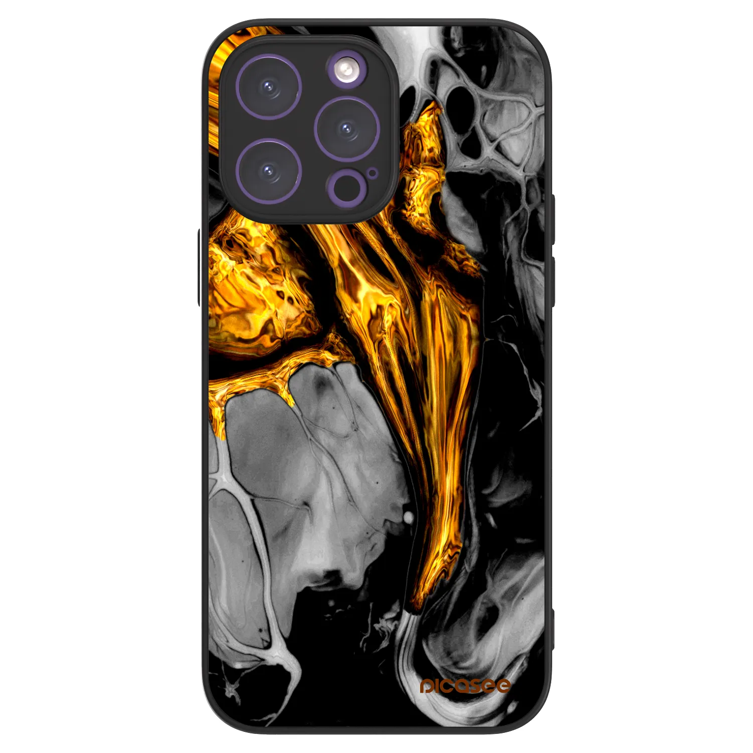 Picasee ULTIMATE CASE MagSafe für Apple iPhone 14 Pro Max - Black Gold