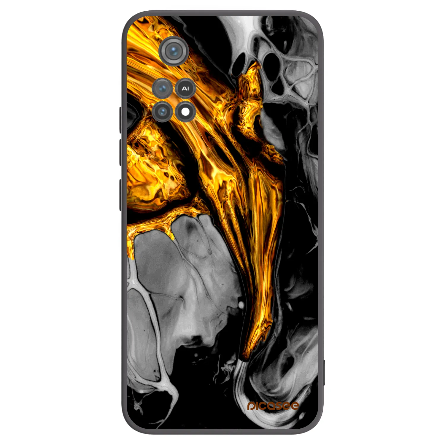 Picasee Xiaomi Poco M4 Pro Hülle - Schwarzes Silikon - Black Gold
