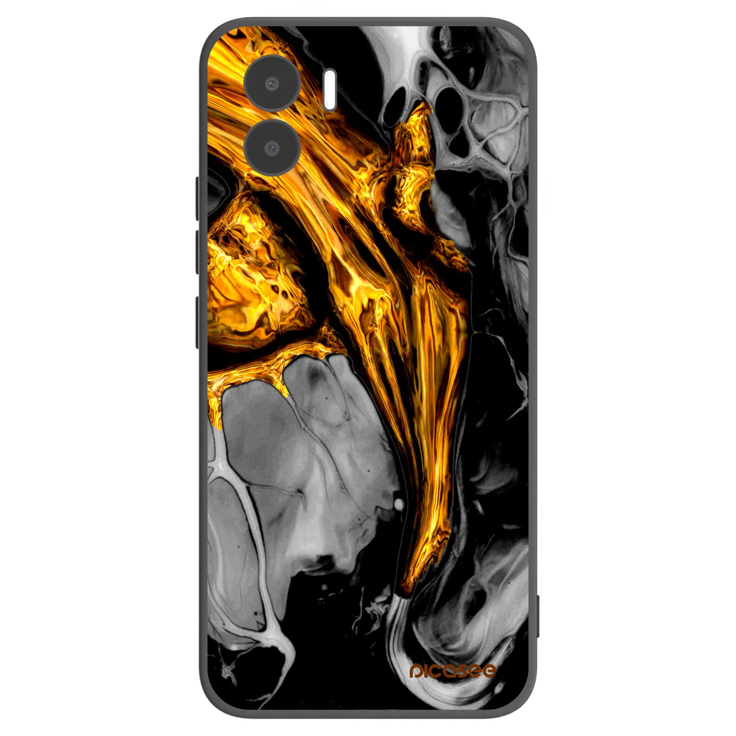 Picasee Xiaomi Redmi A1 Hülle - Schwarzes Silikon - Black Gold