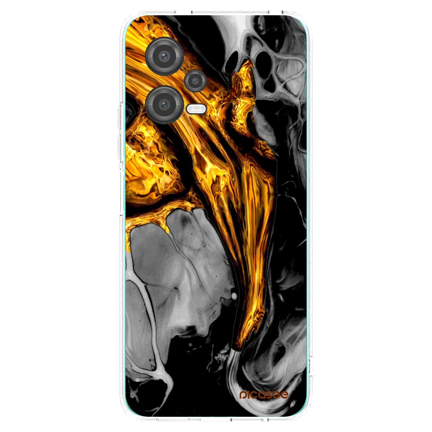 Picasee Xiaomi Poco X5 Hülle - Transparentes Silikon - Black Gold