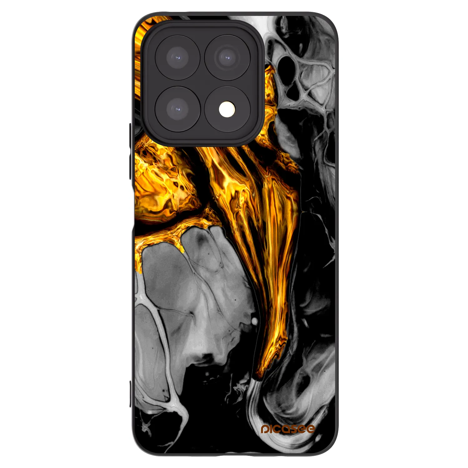 Picasee Honor X8a Hülle - Schwarzes Silikon - Black Gold