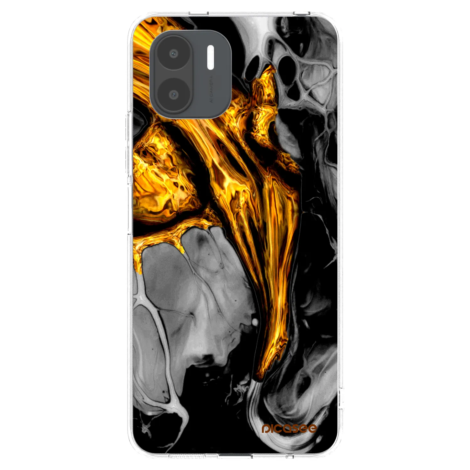 Picasee Xiaomi Redmi A2 Hülle - Transparentes Silikon - Black Gold