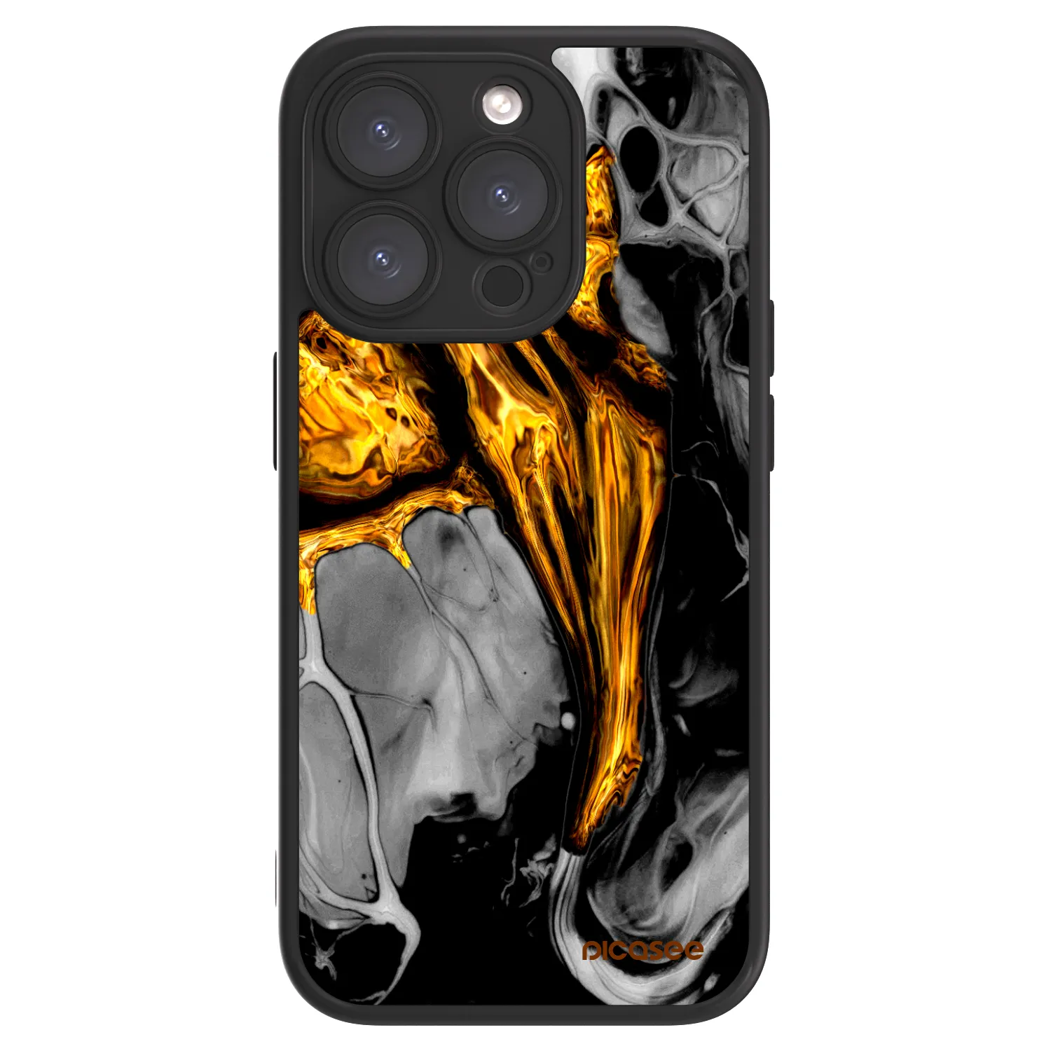 Picasee ULTIMATE CASE für Apple iPhone 15 Pro - Black Gold