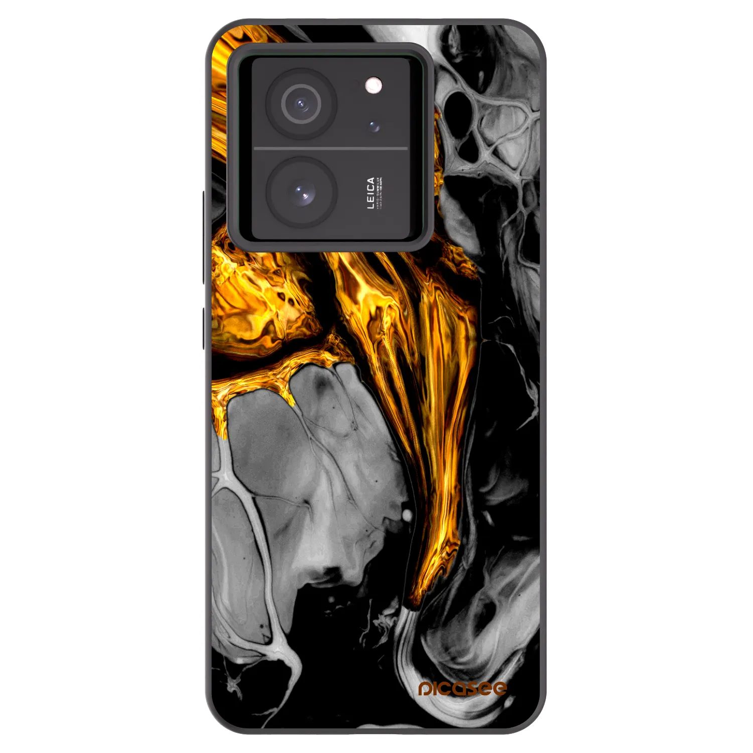 Picasee Xiaomi 13T Hülle - Schwarzes Silikon - Black Gold