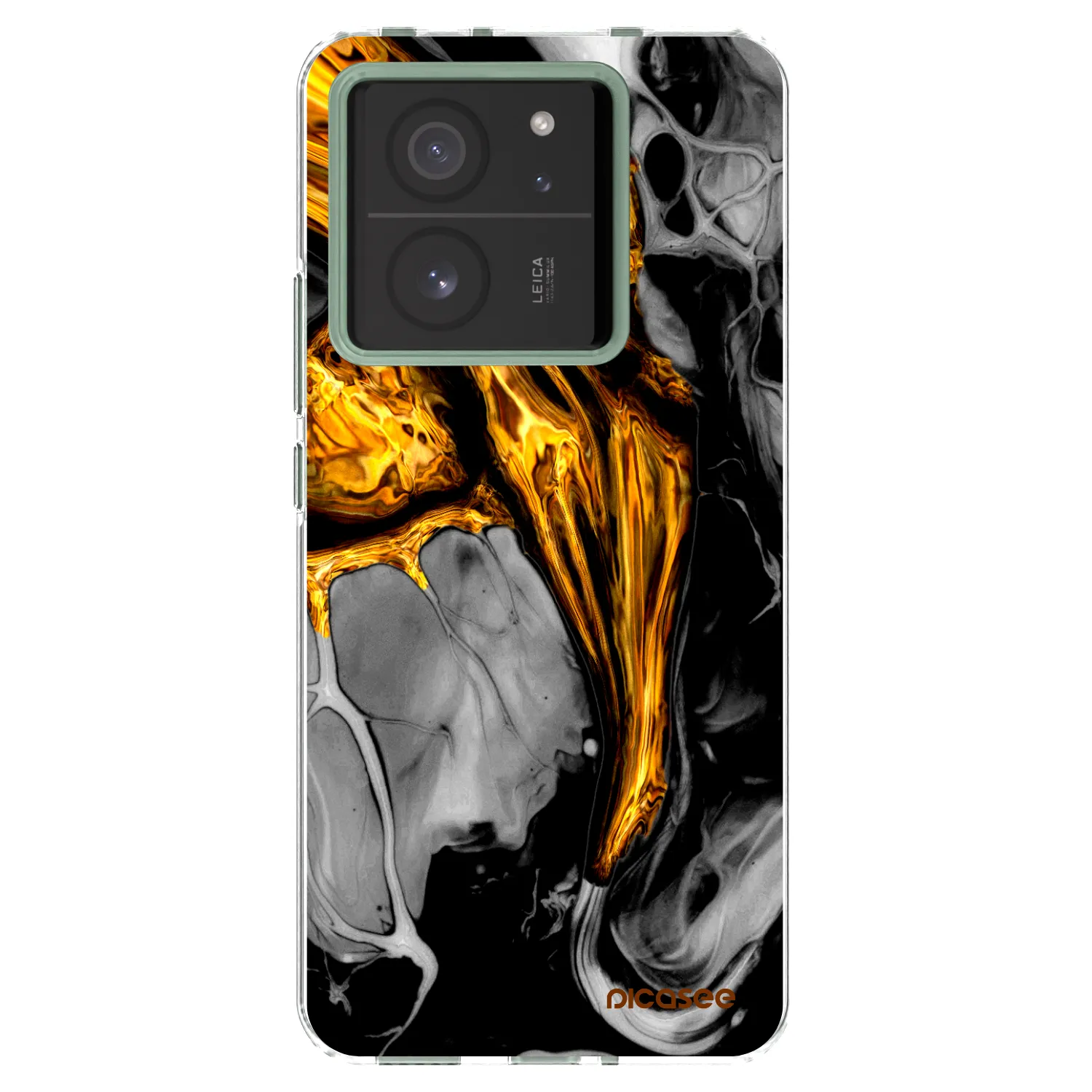 Picasee Xiaomi 13T Pro Hülle - Transparentes Silikon - Black Gold