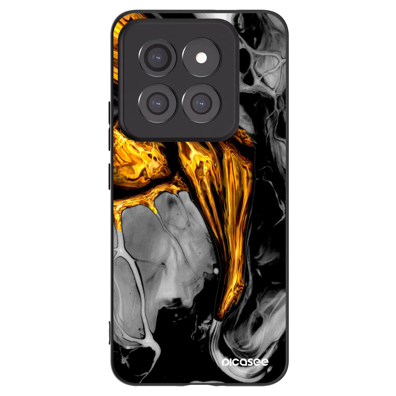 Picasee Xiaomi 14 Pro Hülle - Schwarzes Silikon - Black Gold