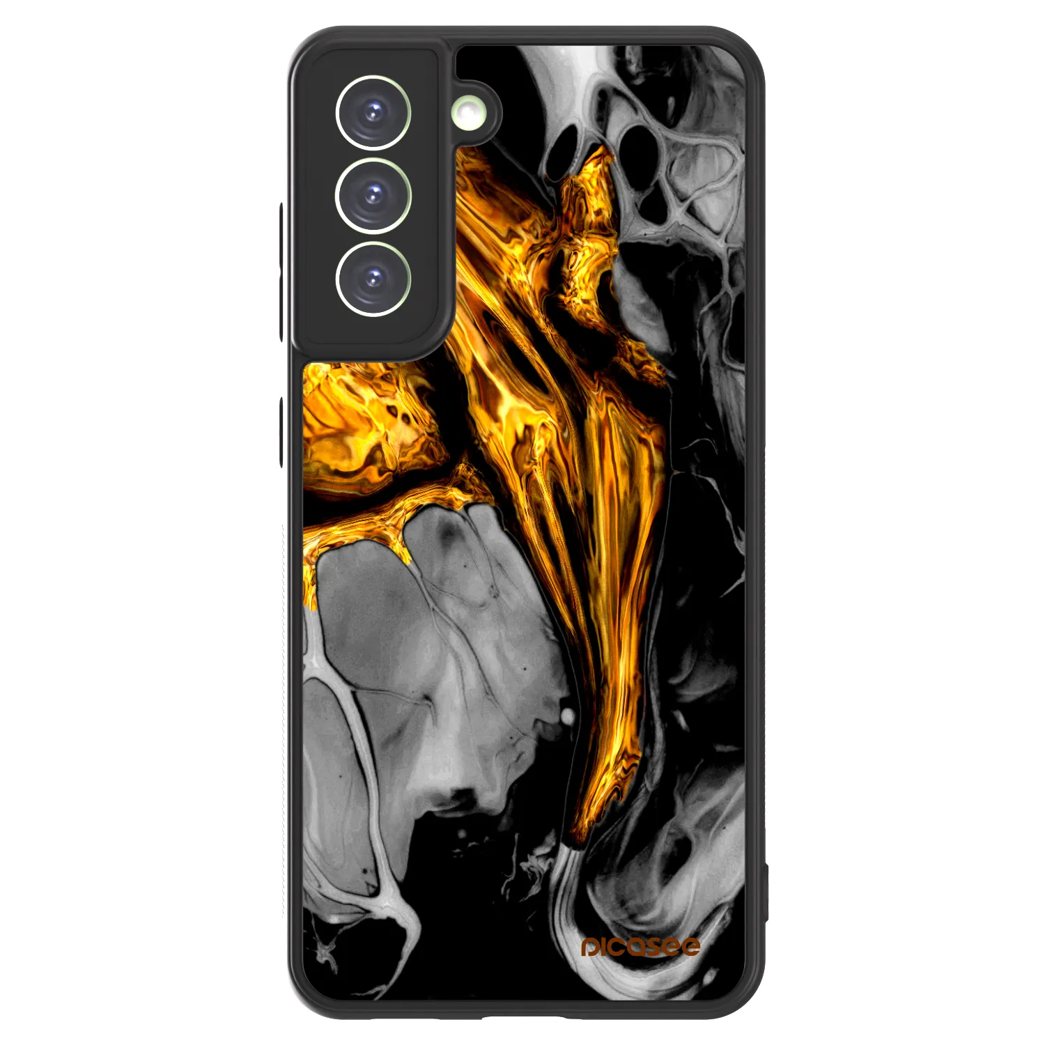 Picasee ULTIMATE CASE PowerShare für Samsung Galaxy S21 FE 5G - Black Gold
