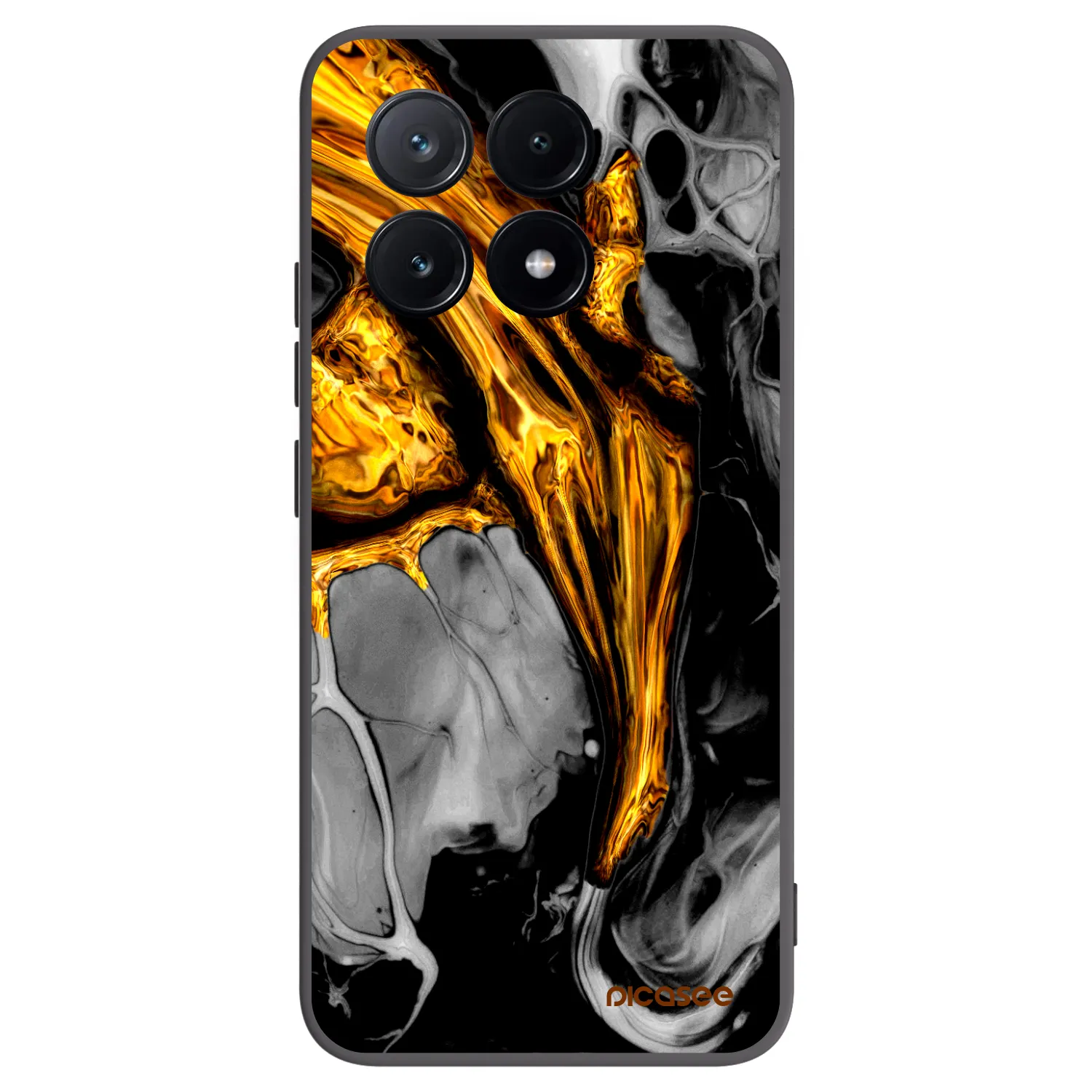 Picasee Xiaomi Poco X6 Pro Hülle - Schwarzes Silikon - Black Gold