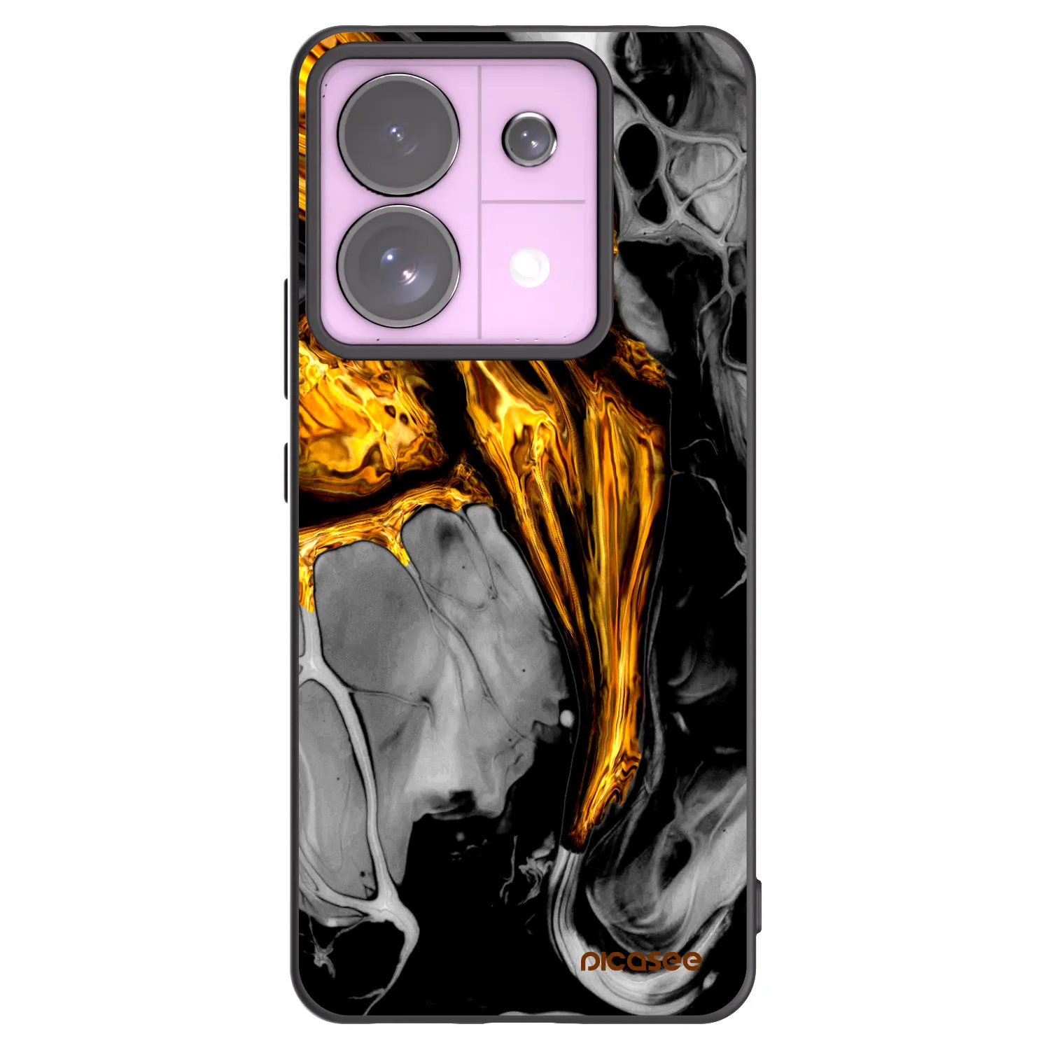 Picasee Xiaomi Redmi Note 13 Pro 5G Hülle - Schwarzes Silikon - Black Gold