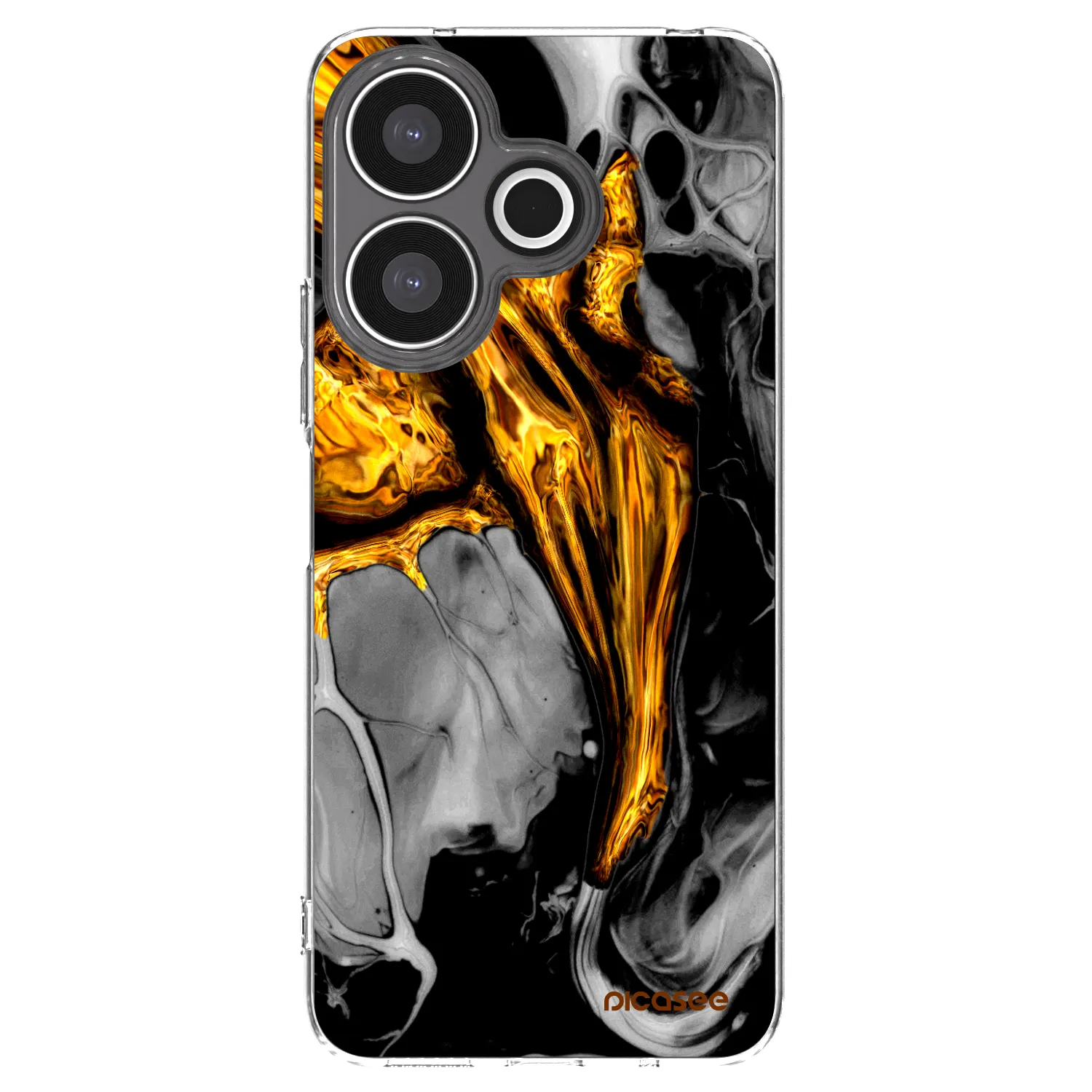 Picasee Xiaomi Redmi 13 4G Hülle - Transparentes Silikon - Black Gold