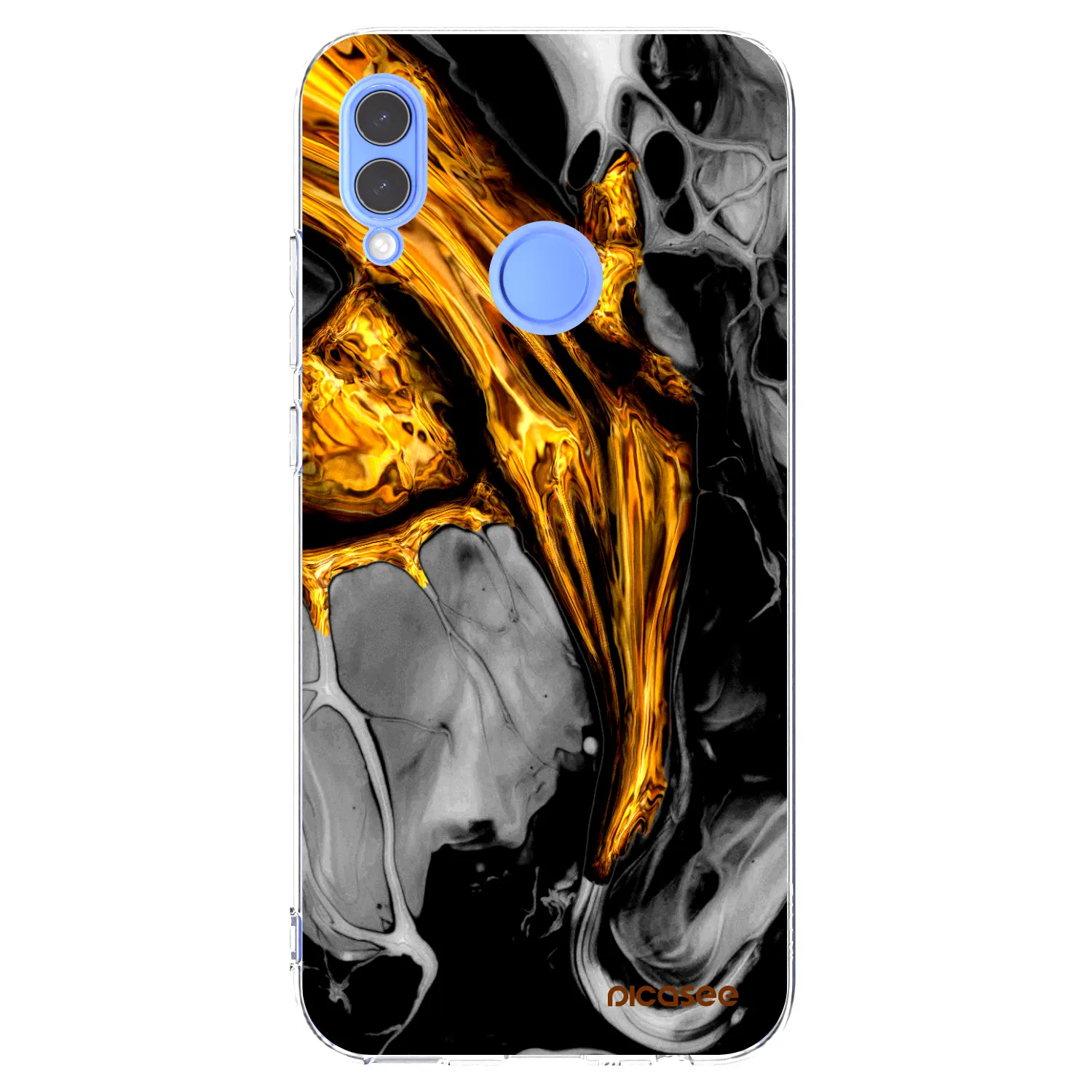 Picasee Honor 10 Lite Hülle - Transparentes Silikon - Black Gold