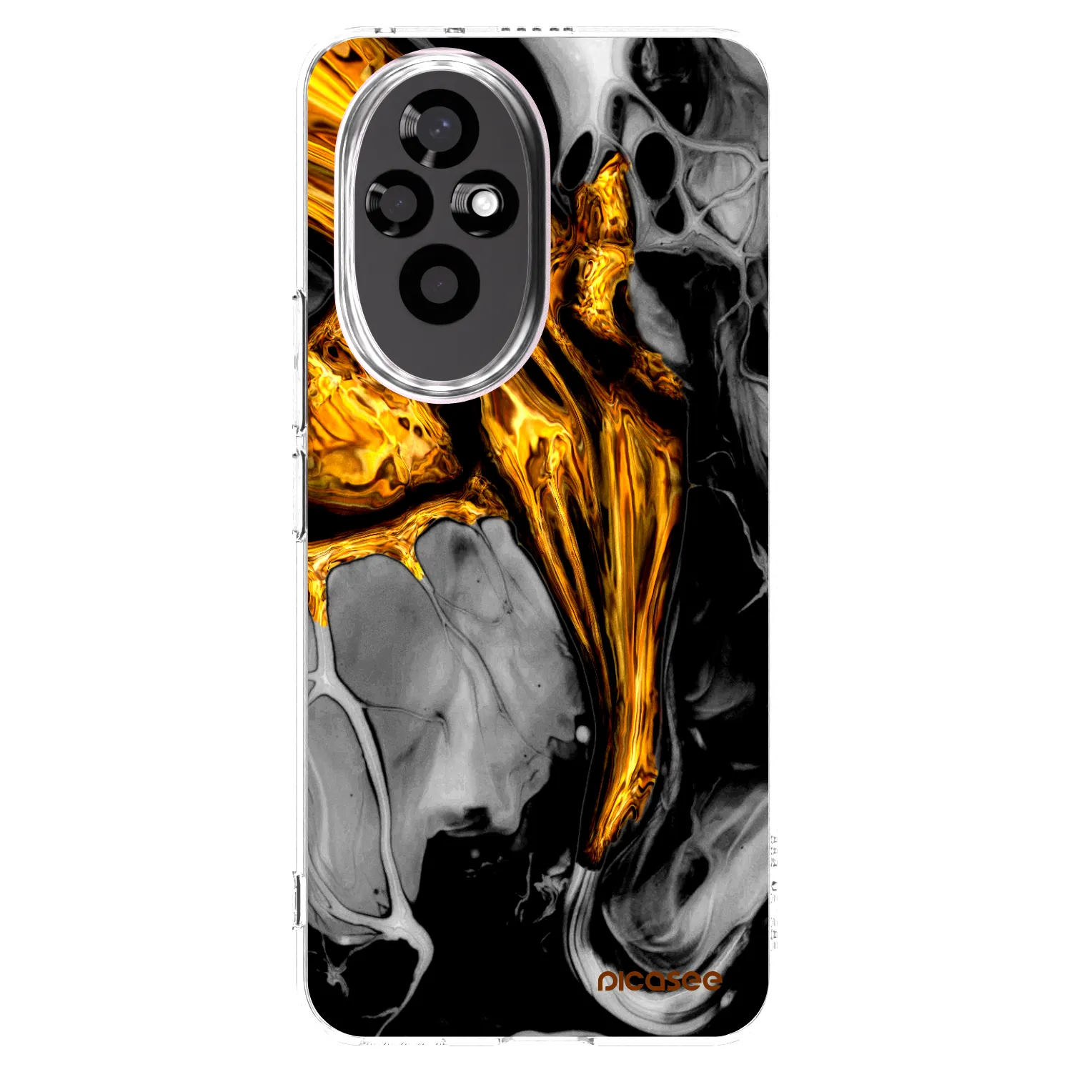 Picasee Honor 200 Pro 5G Hülle - Transparentes Silikon - Black Gold