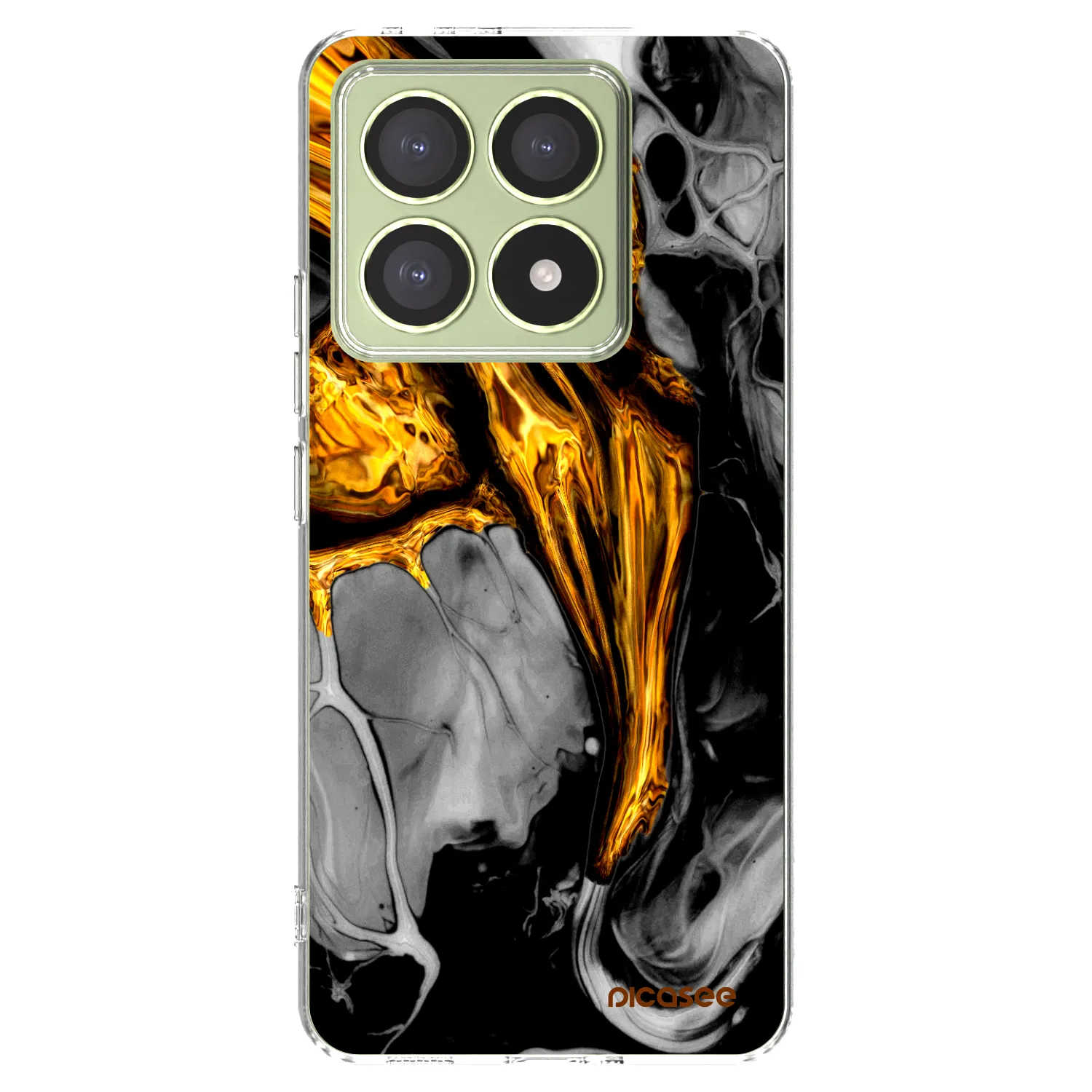Picasee Xiaomi 14T Hülle - Transparentes Silikon - Black Gold