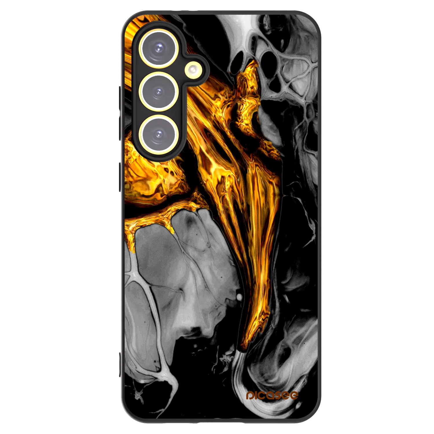 Picasee Samsung Galaxy S24 FE S721B Hülle - Schwarzes Silikon - Black Gold