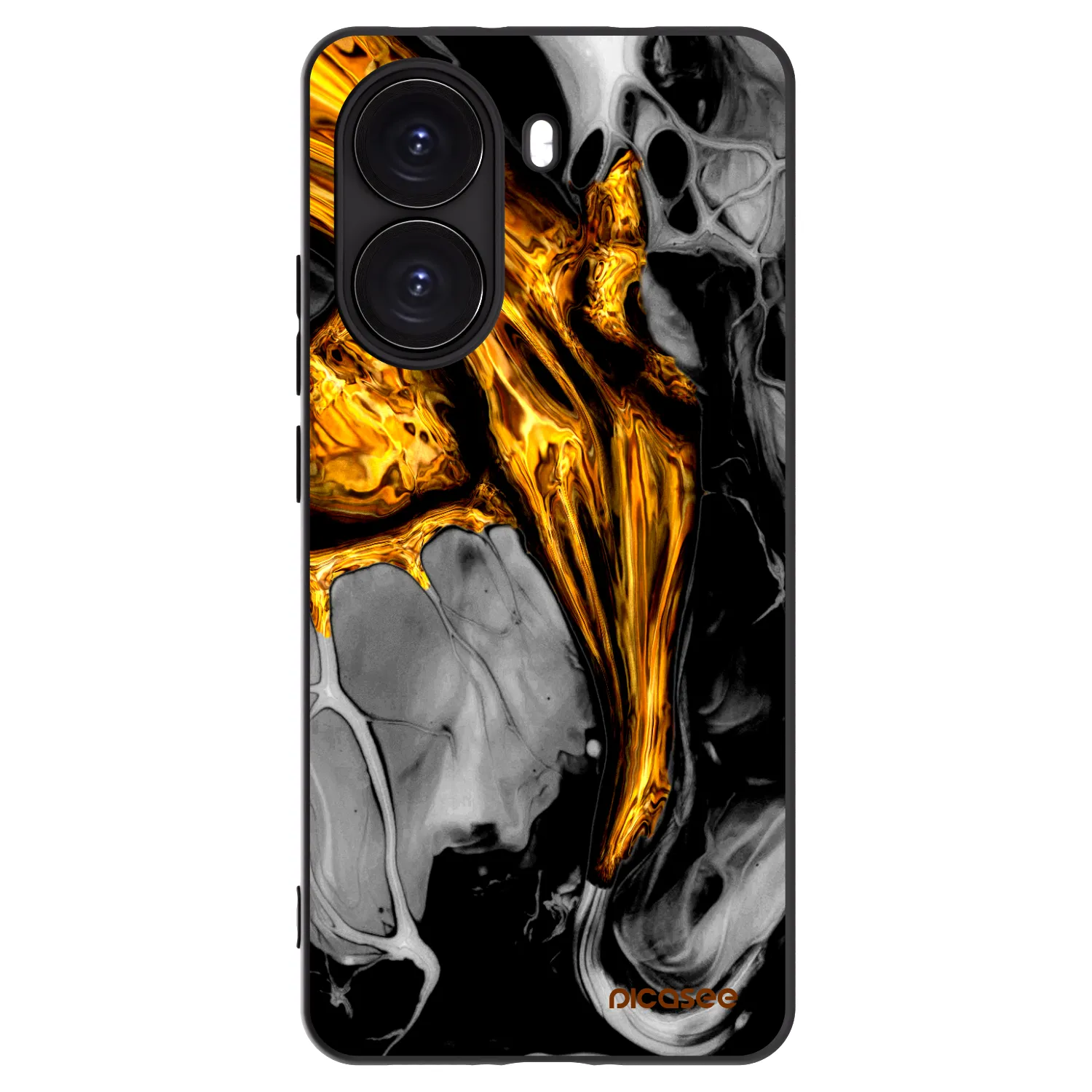 Picasee Xiaomi Poco X7 Pro 5G Hülle - Schwarzes Silikon - Black Gold